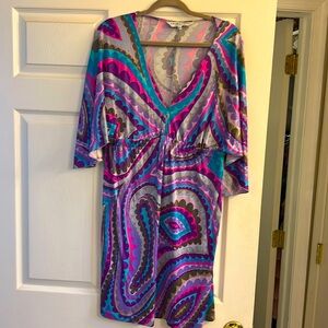 Trina Turk Retro V-Neck Dress L